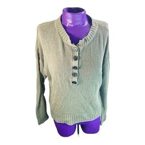 American Eagle Outfitters green open weave cotton blend summer sweater S